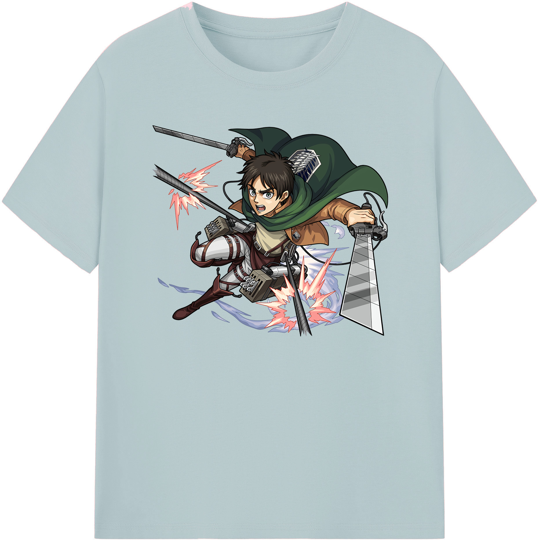 （画像用） 進撃の巨人 エレン･イェーガー Attack on Titan Eren Jäger 綿100％半袖Tシャツ（フロントプリント）